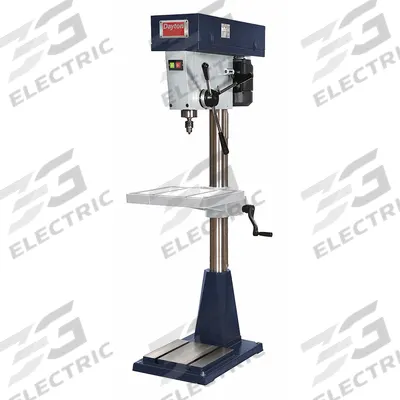 Dayton Floor Drill Press: Belt Drive, Fixed Speed, 140 RPM – 2,600 RPM - Floor Stand Drill Presses with Manual Downfeed