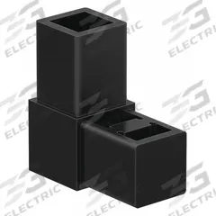 2-Way Corner Connector: 2 1/8 in x 2 1/8 in, Nylon, Unfinished, Black, 90° Elbow (MPN 9220). Key specifications — Finish: Unfinished; Material: Nylon; Brand: 80/20; Product Type: 2-Way Corner Connector.
