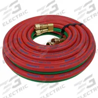 Twin Line Welding Hose: 3/8 in Hose Inside Dia., Green/Red, BB x BB, 100 ft Hose Lg, T (MPN TWT-06-100BB). Key specifications — Hose Color: Red; Fitting Type: BB x BB; Brand: CONTINENTAL.