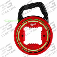 MILWAUKEE Fish Tape: 20 ft Lg, Round Tape Shape, Non-Conductive Eyelet End Style, 7 in Case Dia (MPN 48-22-4182). Key specifications — attr306613: 48-22-4182; attr306630: Internal Rotating; attr306618: 20 ft Glow Fish Tape; attr306631: Low-Friction; attr306622: None; attr306616: MILWAUKEE; attr544274: 7 in.