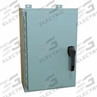 HAMMOND Enclosure: Steel, 24 in x 16 in x 8 in, NEMA 12/13/3R/4, Solid Cover, Hinged (MPN HW24168GYHK). Key specifications — Closure Method: Handle; Brand: HAMMOND; Knockouts: Not Included.