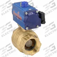 DYNAQUIP CONTROLS Pneumatically Actuated Two-Way Ball Valve: 3 in, Brass, FNPT x FNPT, Double-Acting (MPN PHH2AATDA075A). Key specifications — Brand: DYNAQUIP CONTROLS; Pilot Solenoid Voltage: 115V AC.