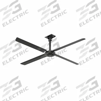 HUNTER INDUSTRIAL Ceiling Fan: 55,106 cfm Airflow, 10 ft Blade Dia, Variable Speeds, 120V AC - Industrial HVLS Ceiling Fans