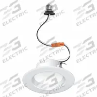 LED Downlight Retrofit: 4 in Dia, 700 lm, 2700K/3000K/4000K/5000K, 8 W, 120V AC, 2 3/8 in Overall Ht (MPN LED8DRS4/9SC-4PK). Key specifications — attr1262125: White; attr1262104: GE LAMPS; attr1262107: Yes; attr1262116: 65W; attr1262128: 4000K; attr1262094: 120V AC.