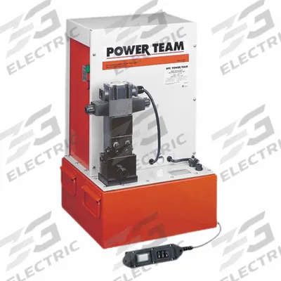 POWER TEAM Electric Hydraulic Pump Units: 10,000 psi Max. Op Pressure - Corded High-Power Stationary Electric Hydraulic Pump Units