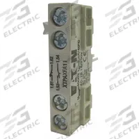 EATON Auxiliary Contact: 1NO/1NC, 1 A Max Current (AC), Front Mount, Front-Mounted (MPN XTPAXFA11). Key specifications — Frame Size: B; Brand: EATON; Compatible with Series: XTPM Manual Motor Protectors.