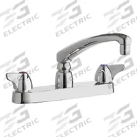 CHICAGO FAUCETS Low Arc Kitchen Faucet: 1100, Cast Brass, Widespread, Deck, 2 Mounting Holes, Lever (MPN 1100-ABCP). Key specifications — Series: 1100; Brand: CHICAGO FAUCETS.