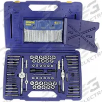 IRWIN Drill Bit, Tap, and Die Set: 117 Pc, BSP/Metric/NPT/UNC/UNF (MPN 26377). Key specifications — attr1300648: Straight Flute.