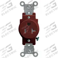 LEVITON Receptacle: Single, 5-20, Brown, 125V AC, 20 A, 2 Pole / 3 Wire (MPN T5020)