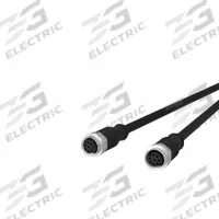 Sensor Cable: M12 Male Straight X M12 Male Straight, 8 Pins, Black, PUR, 5 m Cable Lg (MPN 142MEA22050). Key specifications — Cable Jacket Color: Black; End 1 Gender: Male; End 1 Mounting Orientation: Straight; End 2 Gender: Male; End 2 Mounting Orientation: Straight; End 2 Connection Type: M12; IP Rating: IPX7; Brand: METZ CONNECT.