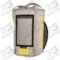 STERLING ROPE Rope Bag: Gray, Rope Tie-Off, 14 in Overall Ht, 10 in Overall Dia (MPN MDBAGROPE3GY17). Key specifications — Features: Rope Tie-Off; Material: Polyester; Color: Gray.