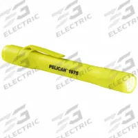 Safety-Rated Penlight: 117 lm, 2.15 hr Run Time at Max. Brightness, 24 m Max Beam, 1 Light Output (MPN 1975). Key specifications — Brand: PELICAN; Battery Requirements - Broad: Includes 2 AAA.
