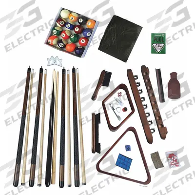 HATHAWAY Pool Table Billiard Accessory Kit: Walnut (MPN BG2540W) - Billiard Equipment Sets & Brushes