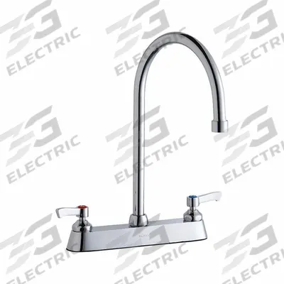 ELKAY Handle-Operated Faucet: Elkay, Brass, Centerset, Deck, 3 Mounting Holes - Centerset Kitchen Faucets
