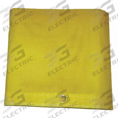 MAURITZON Tarp: 13.58 ft Lg, 11.5 ft Wd, Std Duty, 5 mil, Vinyl, Yellow, 10 oz/sq yd - Mesh Tarps