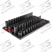 TEKTON Impact Socket Set: 1/4 in Drive Size, 58 Pieces, (29) 6-Point, (29) 6-Point, Metric/SAE (MPN SID90202). Key specifications — attr1204251: TEKTON; attr1215453: 1/4 in; attr1215454: 4 mm to 17 mm; attr1224229: Friction.