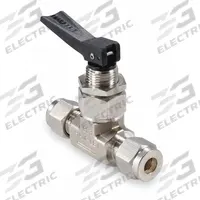 HAM-LET Manual Two-Way Ball Valve: 1/8 in Pipe Size, 316 Stainless Steel, Let-Lok x Let-Lok (MPN H-1200-SS-L-1/8). Key specifications — Brand: HAM-LET; Handle Type: Lever.