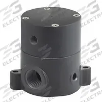 PLAST-O-MATIC Pneumatically Actuated Diaphragm Valve: 1 in, Polypropylene, 3-Way, FNPT x FNPT, PTFE (MPN BSDAM100T-NC-PP). Key specifications — Diaphragm Material: PTFE; Actuator Operation: Air to Spring; Connection Gender - Side 1: Female; Connection Gender - Side 2: Female; Connection Type - Side 2: NPT; Brand: PLAST-O-MATIC; For Media: Water; Diaphragm Valve Type: 3-Way.