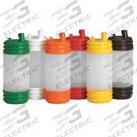 TABLECRAFT PRODUCTS COMPANY Container with Pourer: Brown/Green/Orange/Red/White/Yellow, Polyethylene (MPN N32LPA). Key specifications — Material: Polyethylene; Color: Red; Brand: TABLECRAFT PRODUCTS COMPANY; Includes: Cap.