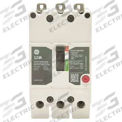 GE Molded Case Circuit Breaker: 35 A Amps, 35kA at 277/480V AC, Fixed, Lug - TEY-Frame GE Molded Case Circuit Breakers