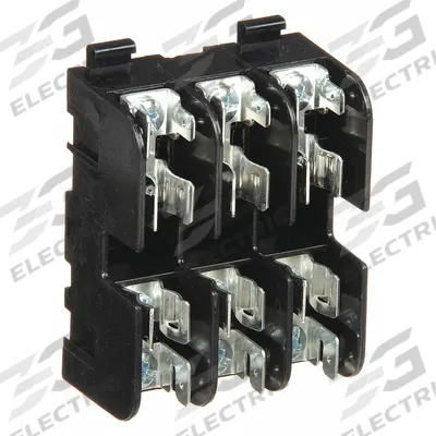 MERSEN Fuse Block: Open Block Design, 3 Pole, 600 V AC, Quick Connect/Screw - Fuse Blocks for UL Class G Fuses