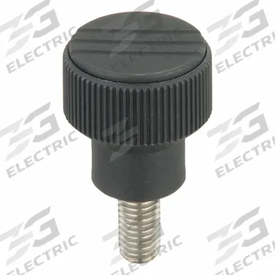KIPP Hand Knob: Knurled, Plastic w/ SS Thread, M10 Thread, 20 mm Thread Lg, 34 mm Dia - Knurled Knobs with Threaded Stud
