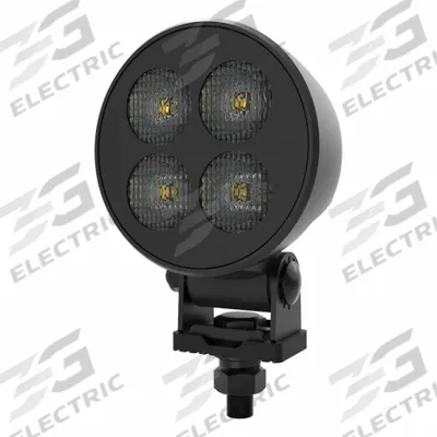 ECCO Vehicle Work Light: Round, Flood, LED, Bracket, 2 Conductor Cable with Connectors - Vehicle Floodlights
