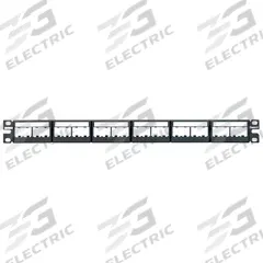 Patch Panel with Labels: 1 Rack Units, 24 Ports, Flat, Label Pocket/Not Numbered, Unshielded (MPN CPPL24WBLY). Key specifications — Brand: PANDUIT; Compatible Adapter Type: Panduit Mini-Com Modules; Material: Steel; _Access Type: Front Access; _Port Labeling: Label Pocket; _Series: Mini-Com; _Shielded: Unshielded.