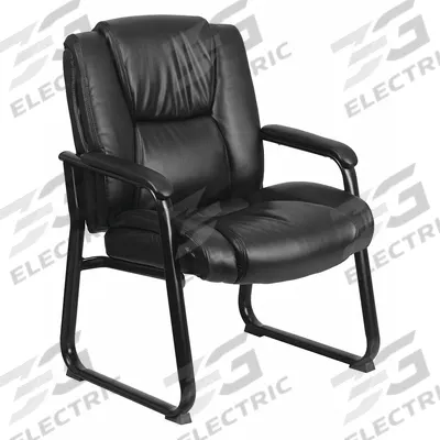 FLASH FURNITURE Frame Chair: Black, Black, 4 Casters/Glides, Sled Base/Waterfall Seat - Guest & Side Chairs