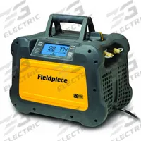 FIELDPIECE Refrigerant Recovery Machine: Handle, 0.6 lb/min Vapor, 6.5 lb/min Liquid, 1 hp DC (MPN MR45). Key specifications — Brand: FIELDPIECE; Mobility: Handle.