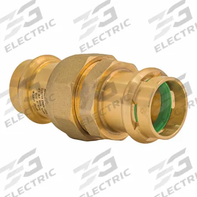 QUICKFITTING SUREPRESS Crimp Union Fitting: 3/4 in CTS x 3/4 in CTS size - Plumbing Copper & Bronze Press Tube Fittings with Seal Window