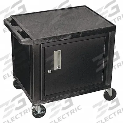 APPROVED VENDOR Audio-Visual Cart: 24 in L x 18 in W, 24 in L x 18 in W 24 1/2 in H, Plastic - Low-Profile AV Carts with Plastic Shelves & Steel Storage Cabinets