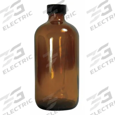 QORPAK Sampling Bottle: 960 mL, Amber, 33-400, Phenolic, 12, PolyCone - Amber Narrow Mouth Round Glass Lab Bottles