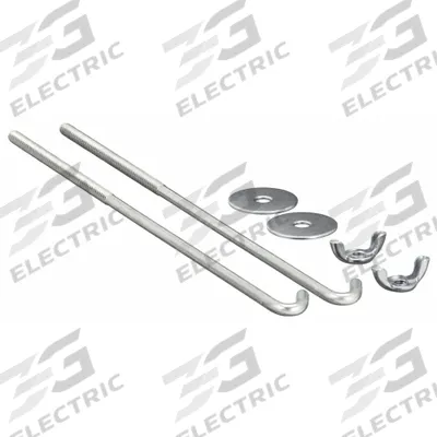 GROTE Hold Down Set J Bolt: Hold Down, 10 in Overall Lg, 1 in Overall Wd, Steel - Battery Hold Down J&L Sets