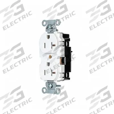 HUBBELL Receptacle: Duplex, 5-20, White, 125V AC, 20 A, 2 Pole / 3 Wire (MPN 5352STW) - General Purpose Receptacles