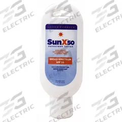 SUNX Sunscreen: 50 SPF, Lotion, 1.5 oz (MPN 18-902G). Key specifications — Unitized: Unitized; Manufacturer Part Number: 18-902G; Format: Lotion; Purpose: Sunscreen; Brand: SUNX; Formula Features: Paraben Free; Unit Package Type: Bottle; Active Ingredient: Aloe Vera.