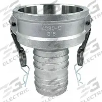 Cam and Groove Coupling: 4 in Coupling Size, 100 psi Max. Working Pressure @ 70 F, Male Hose Shank (MPN PLE144). Key specifications — Gasket Material: Nitrile; Fitting Type: Male Hose Shank; Includes Locking Arm: Yes; Body Material: 316 Stainless Steel; Brand: APPROVED VENDOR.