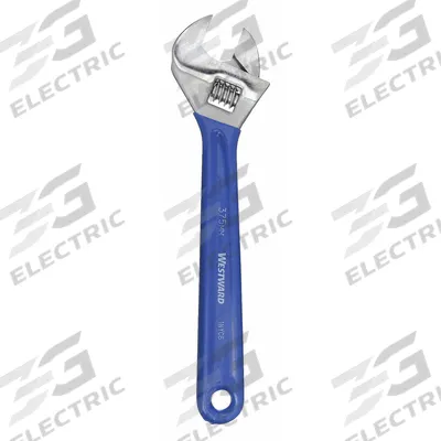 WESTWARD Adjustable Wrench: Alloy Steel, Chrome, 15 in Overall Lg - General Purpose Adjustable Wrenches