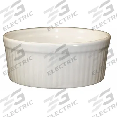 ITI Fluted Ramekin: 6 oz Capacity, Vitrified Stoneware, White, Microwaveable - Ramekins
