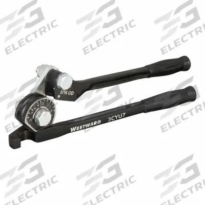 WESTWARD Tube Bender: Calibrated Angle Markings from 0 to 180 Degrees, Aluminum/Copper - Lever-Style Benders