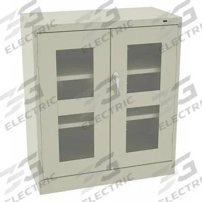 TENNSCO Storage Cabinet: 36 in x 24 in x 42 in, Frame, 2 Adj Shelves, Swing Handle & Keyed - Commercial Clearview Shelf Cabinets