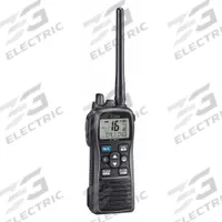 ICOM Marine Handheld Two Way Radio: VHF, Analog, 6 W, 88 Channels, Alphanumeric, IPX8, Black, M73 (MPN M73 PLUS 71 USA). Key specifications — Radio Application: Marine; Product Type: Marine Handheld Two Way Radio; Features: Submersible Plus; Bluetooth: No; IP Rating: IPX8; Manufacturer Part Number: M73 PLUS 71 USA; Brand: ICOM; Standards: MIL-STD-810 C, D, E, F.