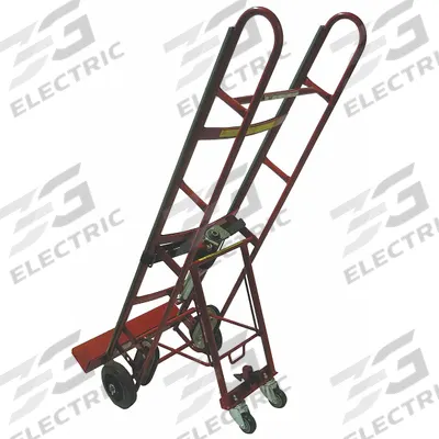 Dayton Appliance Hand Truck: 1,200 lb, Vertical Dual-Loop, Red, 8 in Wheel Dia. - Ergonomic Tilt-Back Steel Appliance Hand Trucks