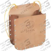 KLEIN TOOLS Tool Pouch: For 3 in Belt Wd - Max, 1 Pockets, Brown, Leather (MPN 5140K). Key specifications — Closure Type: Open Top; Attachment: Tie Straps; Color: Brown; Brand: KLEIN TOOLS.