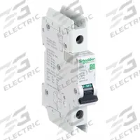 SCHNEIDER ELECTRIC IEC Miniature Circuit Breaker: 1 A Amps, 60V DC, 14kA at 120/240V AC, Screw Clamp (MPN M9F43101). Key specifications — Brand: SCHNEIDER; DC Voltage Rating: 60V DC; Max. AIR Rating: 14kA at 120/240V AC; Terminal Connection: Screw Clamp; AC Voltage Rating: 240/415V AC.