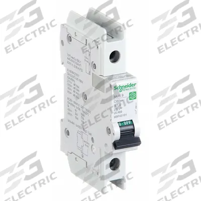 SCHNEIDER Miniature Circuit Breaker: 1 A Amps, 60V DC, 14kA at 120/240V AC - D-Curve, 1-Pole UL489 DIN Rail-Mount Miniature Circuit Breakers