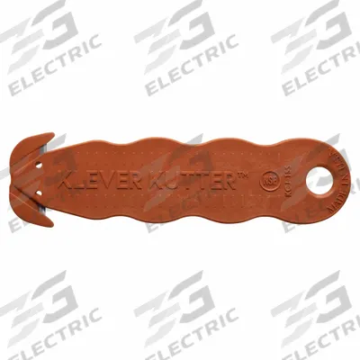 KLEVER Safety Cutter: 4 5/8 in Overall Lg, Contoured Handle, Textured, Stainless Steel - Disposable Dual-Hook Safety Cutters