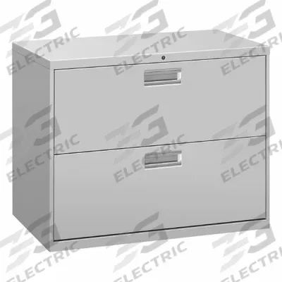 HON Lateral File Cabinet with Drawer: Light Gray, 2 Drawers, 28 in Overall Ht - Lateral File Cabinets