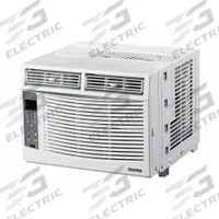 DANBY Window Air Conditioner: 250 sq ft, 6,000 BtuH, 115V AC, 5-15P, 12 in x 16 in x 15 in, Fixed (MPN DAC060EE1WDB). Key specifications — Brand: DANBY; Combined Energy Efficiency Ratio (CEER) Rating: 12.1; Voltage: 115V AC; NEMA Plug Configuration: 5-15P.