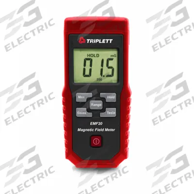 TRIPLETT Magnetic Field Meter: 200mG/2000mG/20µT/200µT, 300 Hz Max Freq Measurement - Magnetic Field Meters